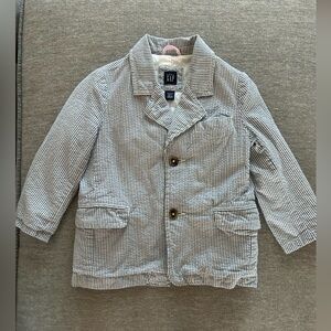 GAP Kids Striped Blazer in Gray and White